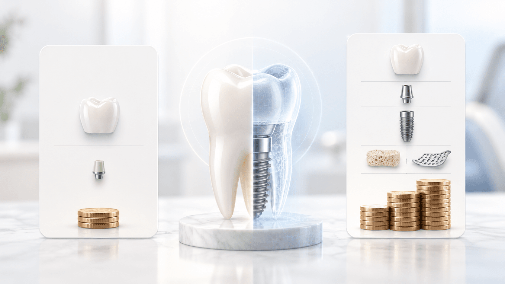 Comparison of two dental treatment plans and their costs.