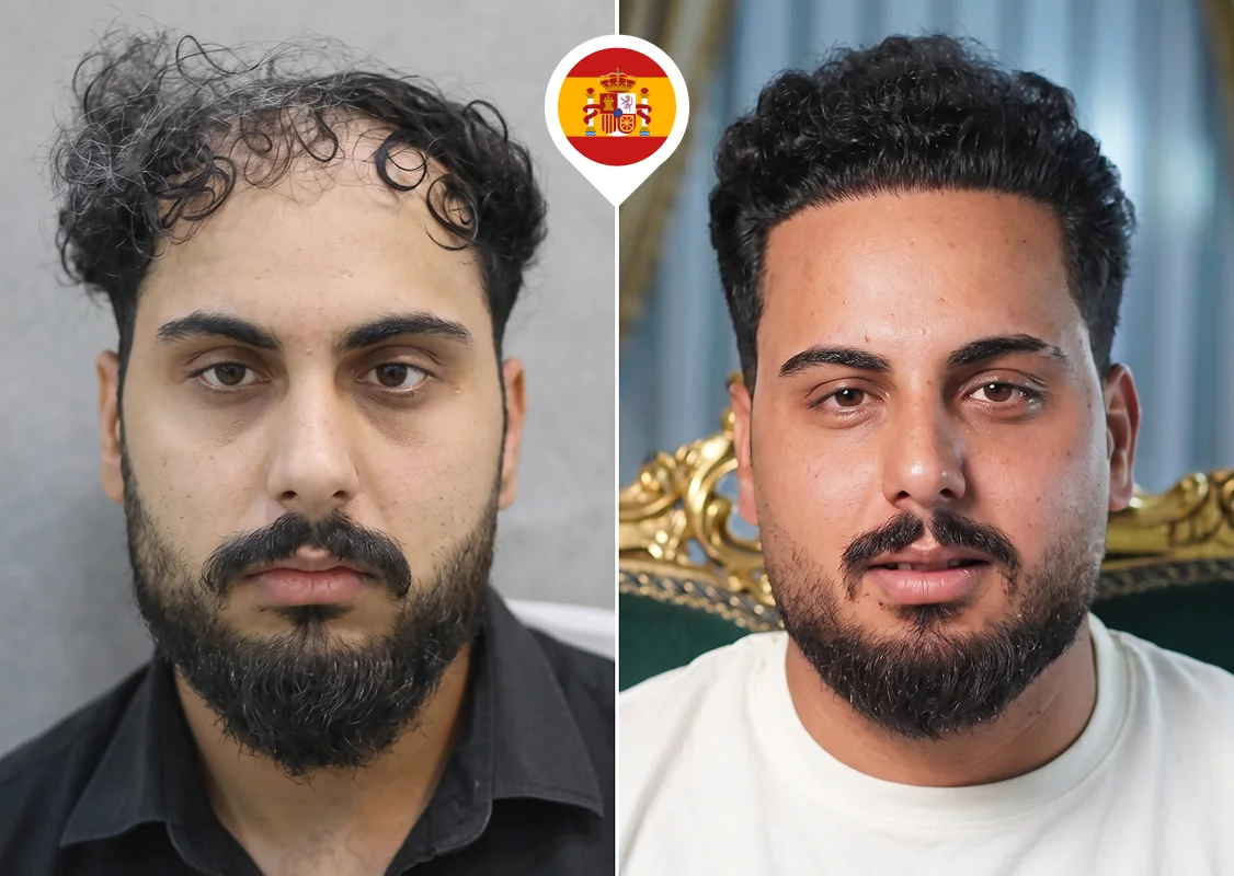Hairline and temples restoration in curly hair
